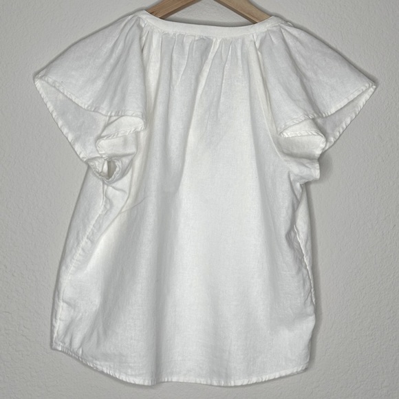 Universal Thread Flutter Short Sleeve Blouse - White - XS - Picture 4 of 11